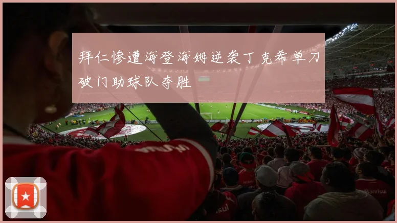 拜仁惨遭海登海姆逆袭丁克希单刀破门助球队夺胜
